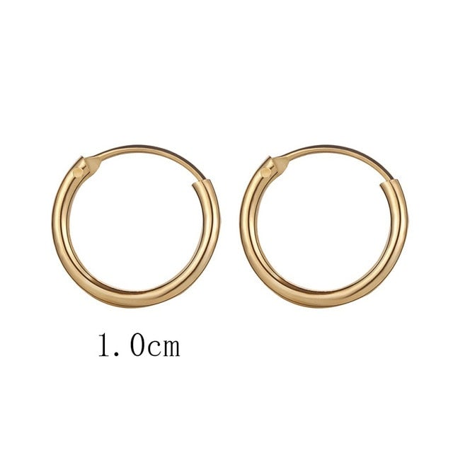 2020 New Vintage Rose Gold Multiple Dangle Small Circle Hoop Earrings for Women серьги Jewelry Steampunk Ear Clip Gift Hoop Earring vervekart 10MM gold 