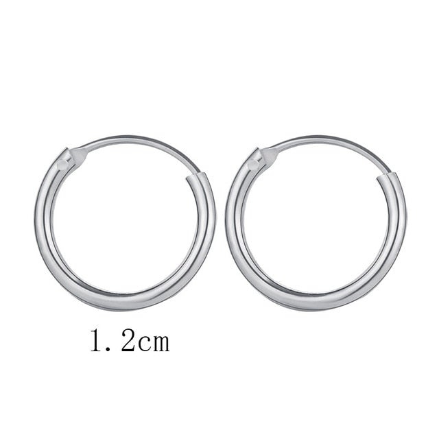 2020 New Vintage Rose Gold Multiple Dangle Small Circle Hoop Earrings for Women серьги Jewelry Steampunk Ear Clip Gift Hoop Earring vervekart 12MM silver 