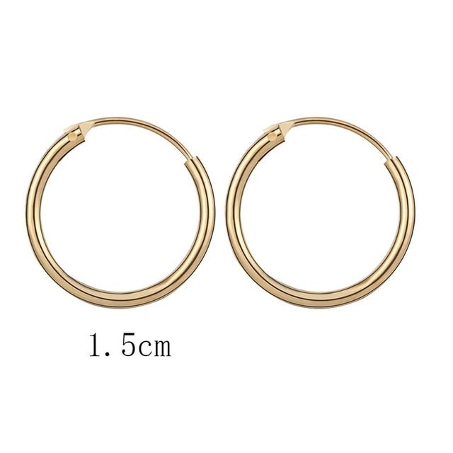 2020 New Vintage Rose Gold Multiple Dangle Small Circle Hoop Earrings for Women серьги Jewelry Steampunk Ear Clip Gift Hoop Earring vervekart 15MM gold 